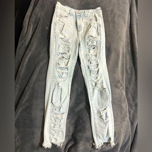 American Eagle curvy super hi-rise jegging light wash 10 long